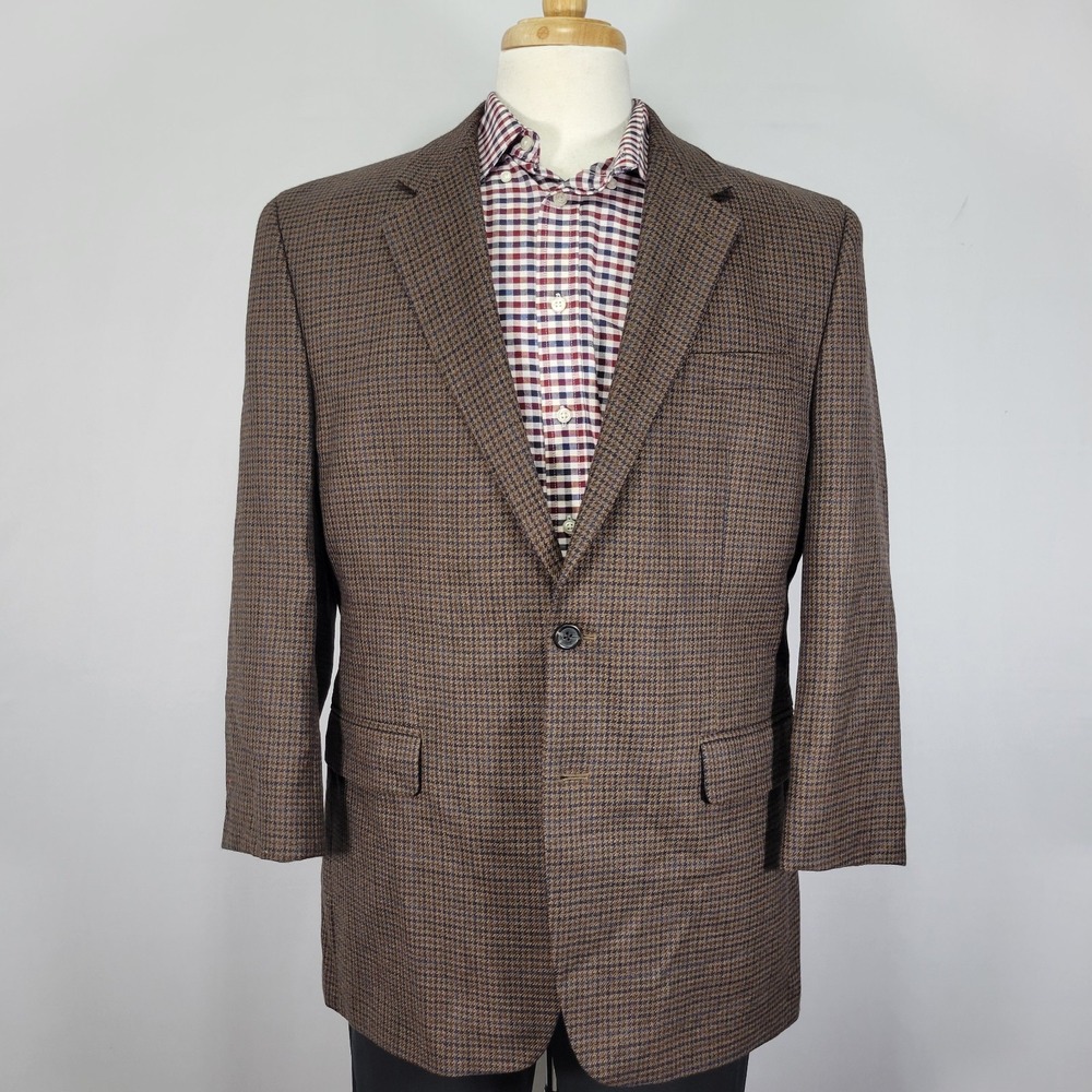 Chaps Men's Sport Coat Blazer Two Button Brown‎ Lambs Wool Soft Size 42S